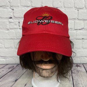 Budweiser Beer Hat Cap Strap Back Red Embroidered Logo 2004 Anheuser-Busch Brew